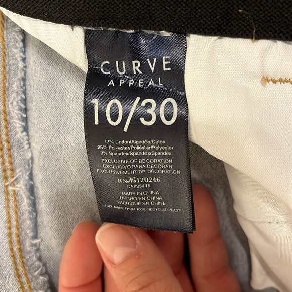 Curve Appeal Skinny/Straight Elastic Waistband Jeans size 10/30 MidRise/HighRise - Picture 6 of 6